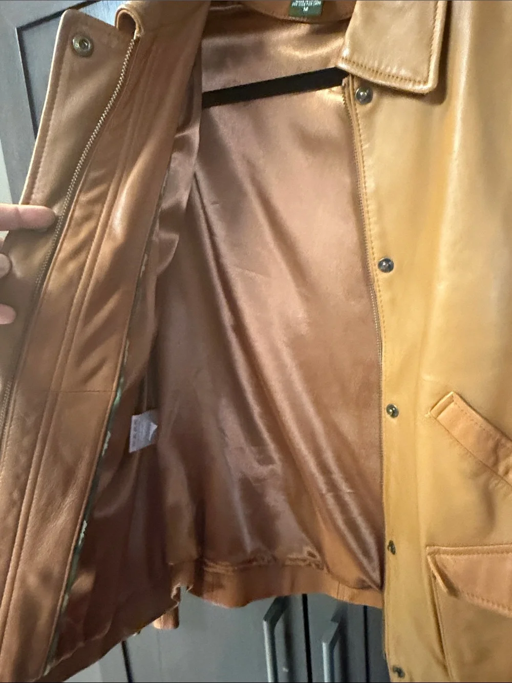 Eddie Bauer Lambskin Leather Jacket - camel